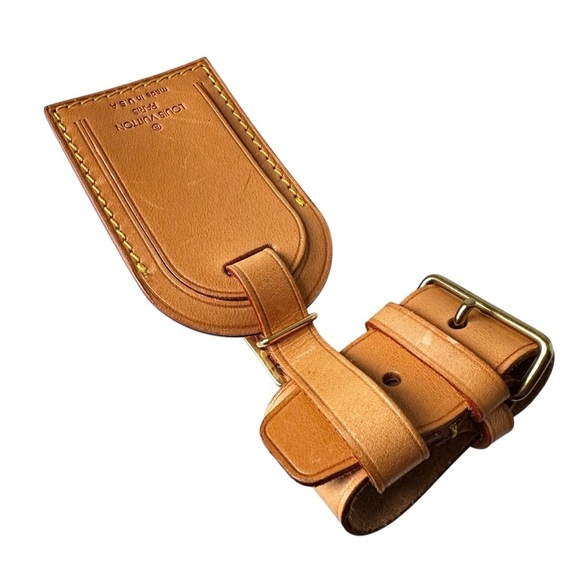 Authentic Louis Vuitton Vachetta Leather Large Luggage Tag with Poignet - Picture 5 of 8